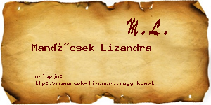 Manácsek Lizandra névjegykártya